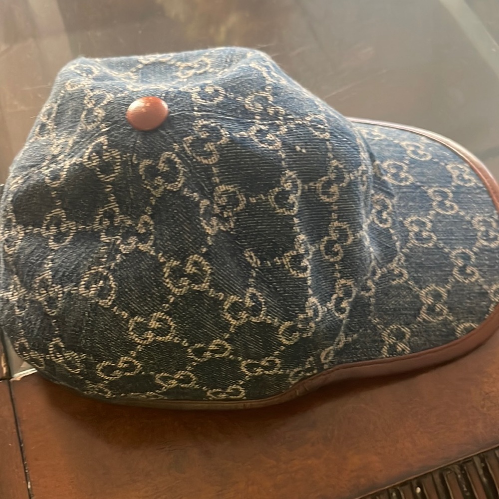 Denim Gucci baseball cap